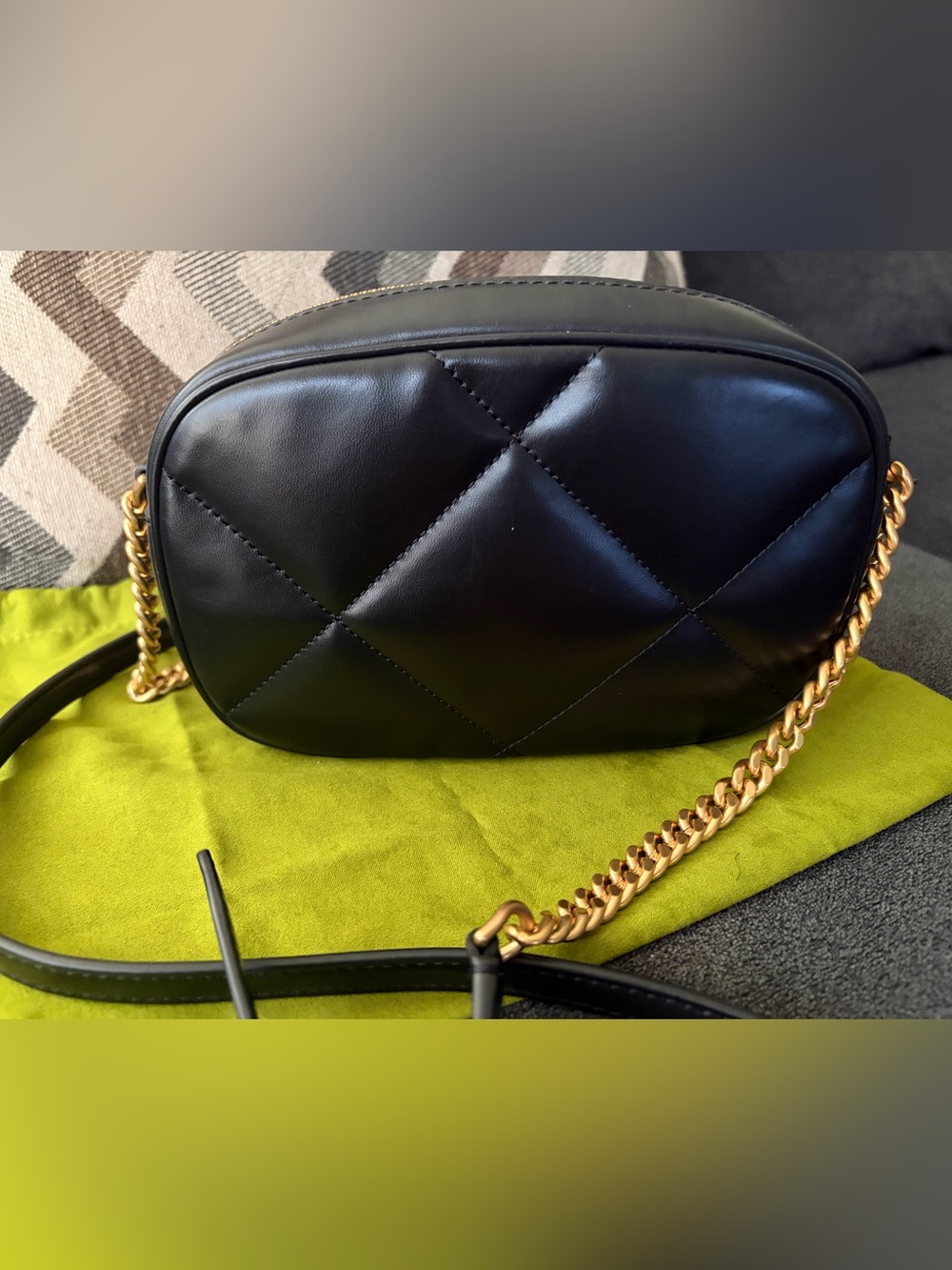 Tory Burch Black Quilted Leather Crossbody with Gold Hardware - Picture 3 of 4